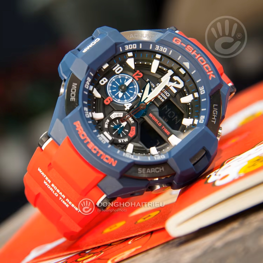 Mặt số đồng hồ G-Shock GA-1100-2ADR với subdial nhỏ tại vị trí 9 giờ.