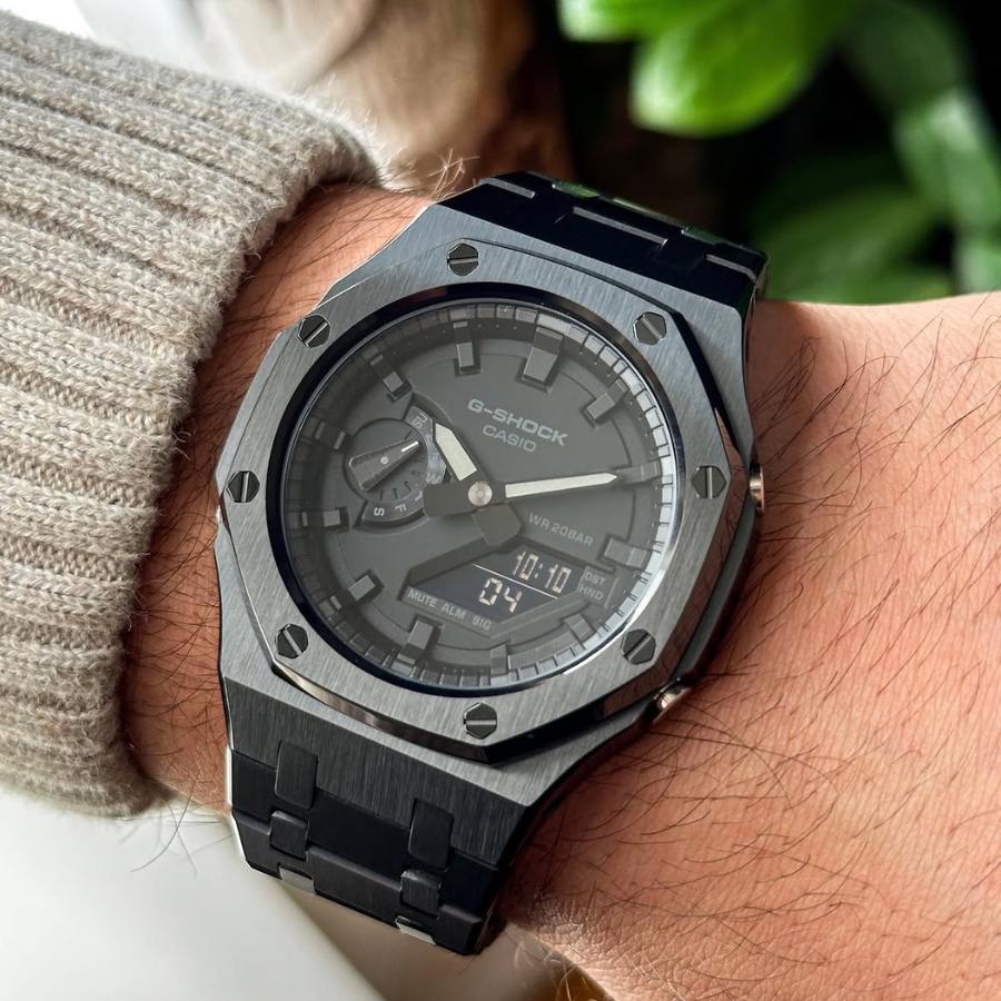 Đồng hồ GA-2100 custom kim loại.