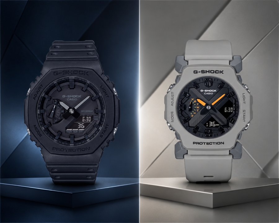 So sánh thiết kế G-Shock GA-2100 và GA-2300.