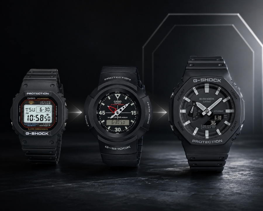 G-Shock GA-2100 kế thừa tinh thần thiết kế từ DW-5000C và AW-500.