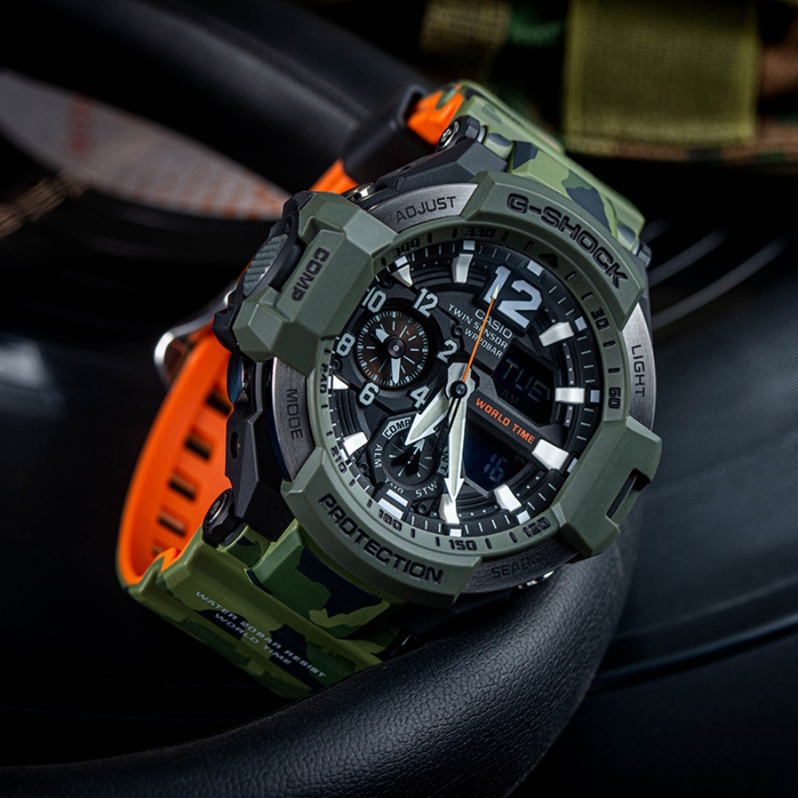 Đồng hồ G-Shock GA-1100SC-3A phối màu quân đội.