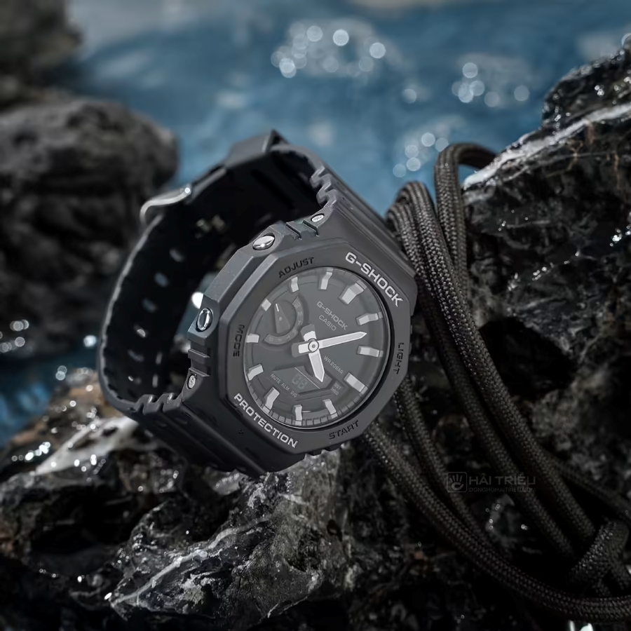 Mẫu G-Shock GA-2100-1ADR resin chính hãng mỏng nhẹ.