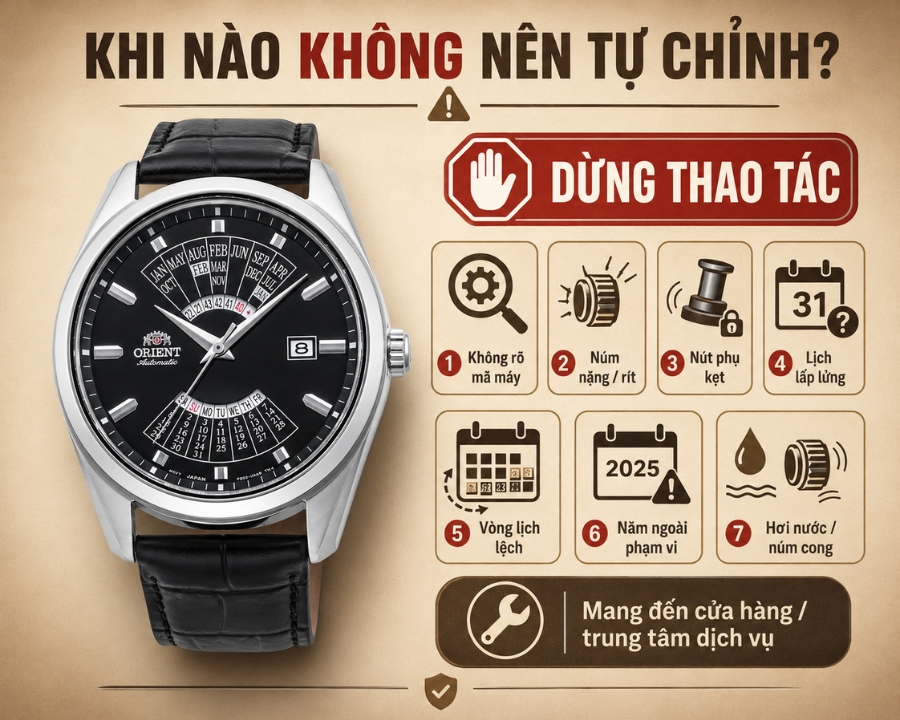 lưu ý không nên làm khi chỉnh đồng hồ orient