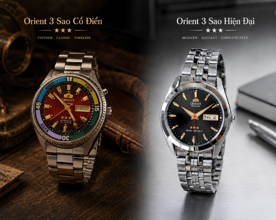 mẫu orient 3 sao cổ và 3 sao hiện đại