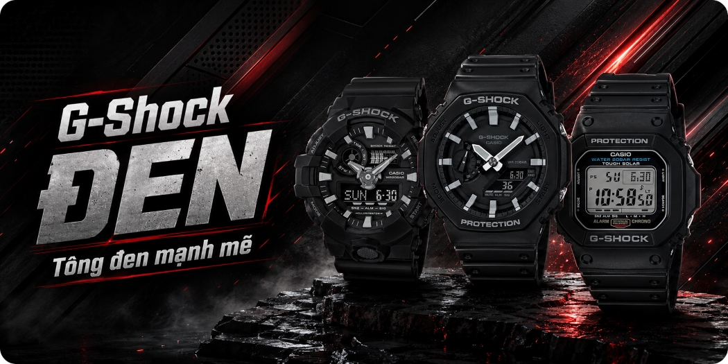 Đồng hồ Casio G Shock màu đen (Black) đẹp, 1 đổi 1, BH 5 năm