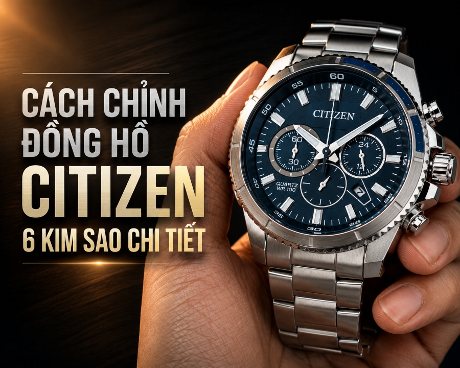 Hướng dẫn cách chỉnh đồng hồ Citizen 6 kim.