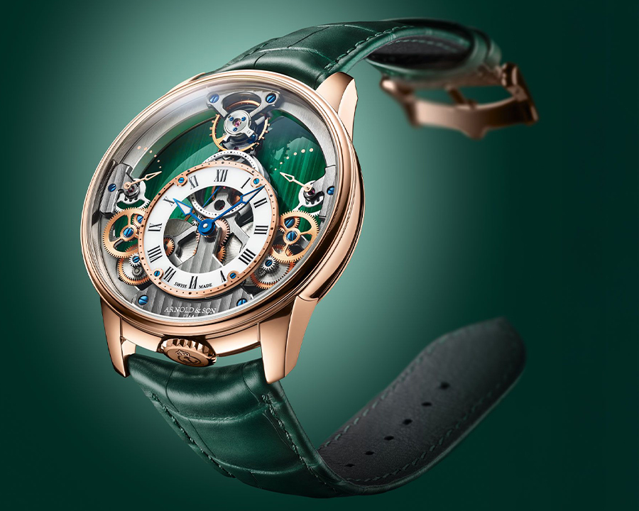 Đồng hồ Arnold & Son Time Pyramid, đại diện cho phân khúc cơ khí cao cấp và thiết kế bộ máy giàu tính trình diễn.