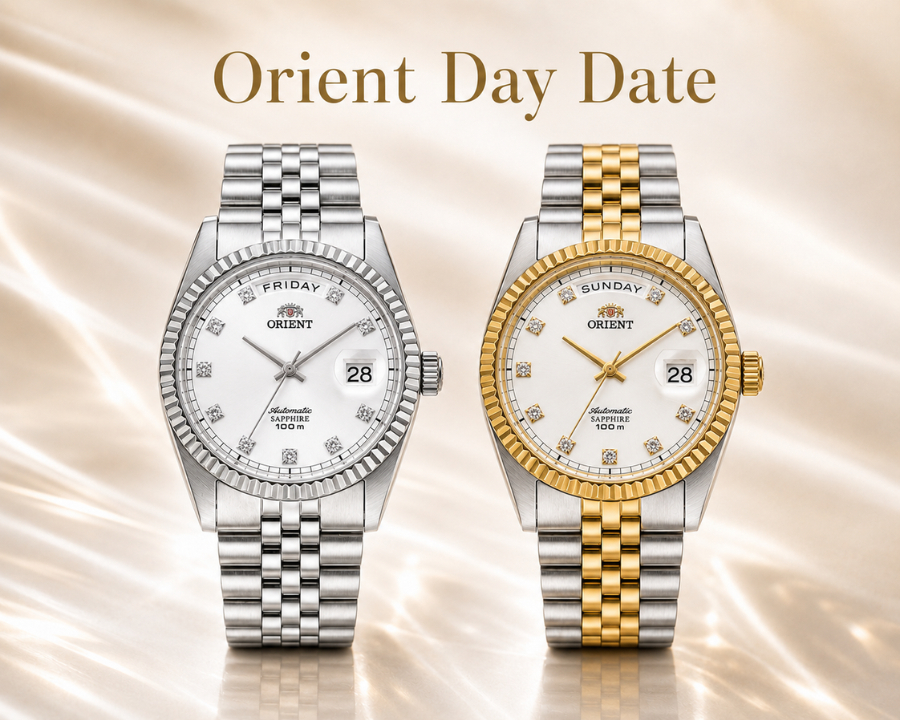 Orient Neo 70s 2 loại dây dây bạc trắng và bạc vàng