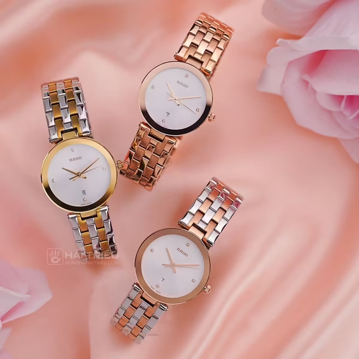 Ba mẫu đồng hồ Rado nữ R48873734, R48872723 và R48873733 với phong cách sang trọng hài hòa, tinh tế.
