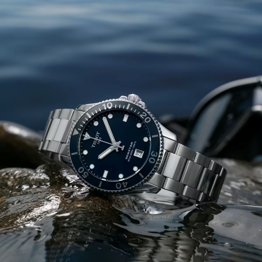 Tissot Seastar 1000 T120.410.11.041.00 nổi bật với dáng diver Thụy Sỹ.