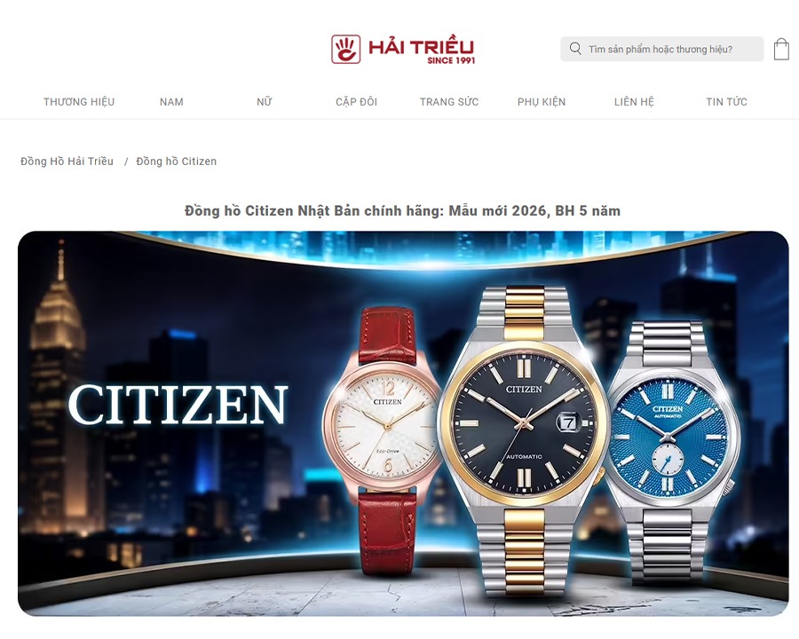 Trang web Citizen của Đồng Hồ Hải Triều.