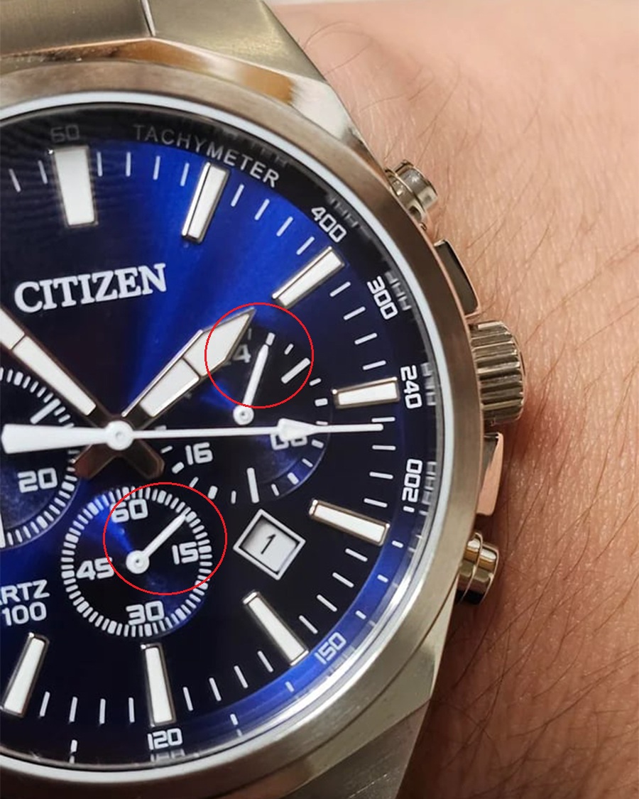 Kim Chronograph Citizen bị lệch sau reset và cần căn chỉnh lại vị trí 0 
