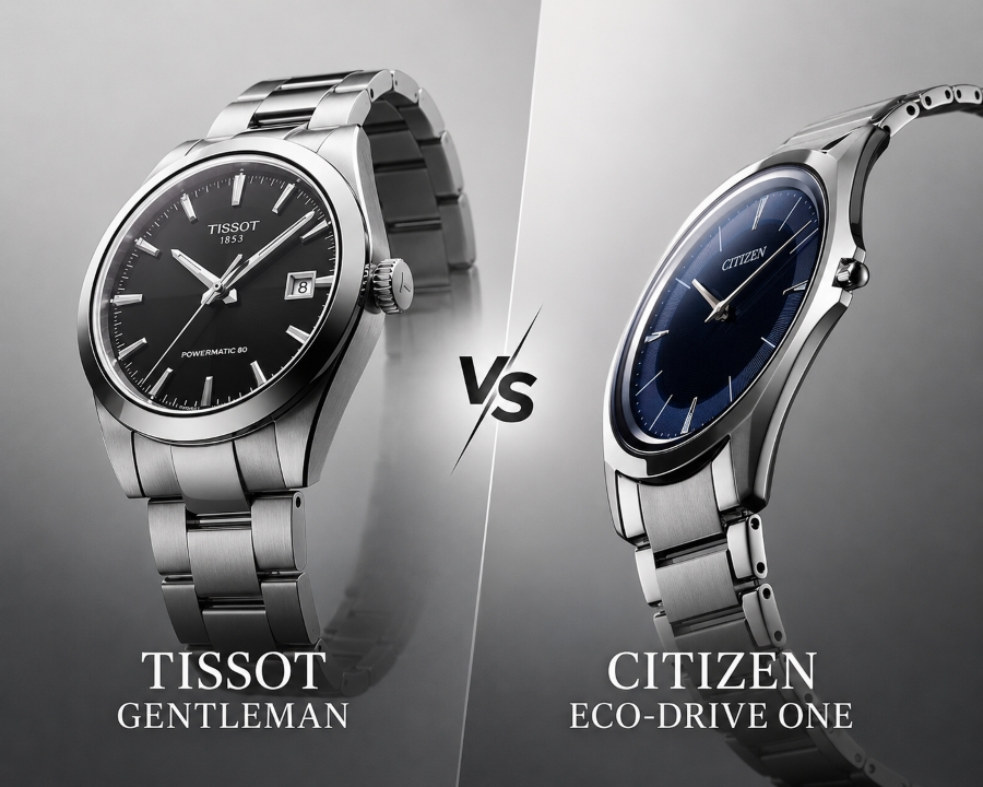 Tissot Gentleman và Citizen Eco-Drive One cho thấy hai hướng dress watch khác nhau giữa chất Thụy Sỹ và công nghệ Nhật dễ dùng.