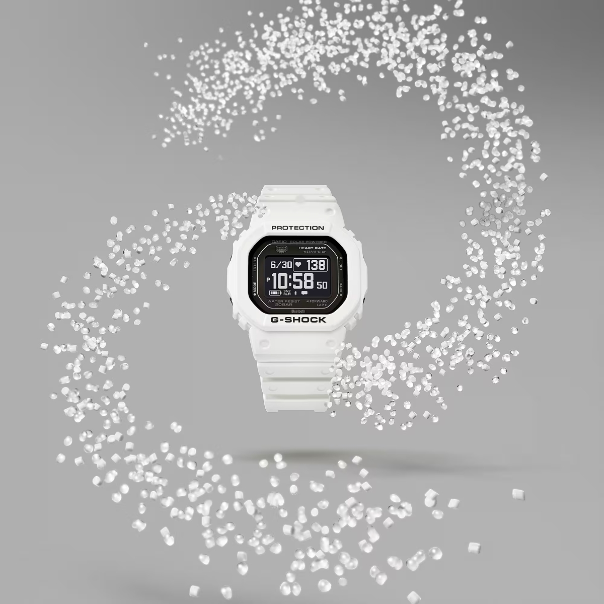 Mẫu G-Shock trắng đen sử dụng Bio-based Resin.