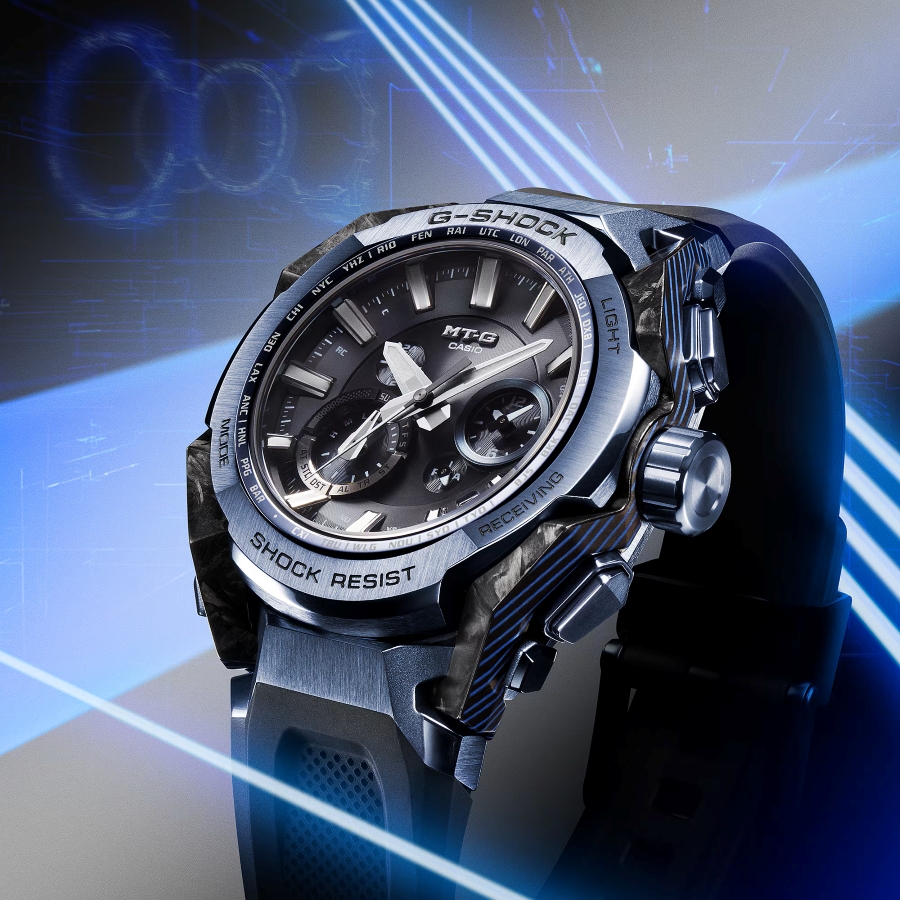 G-Shock MT-G B4000 có cấu trúc khung lai giữa thép không gỉ, carbon và sợi thủy tinh.