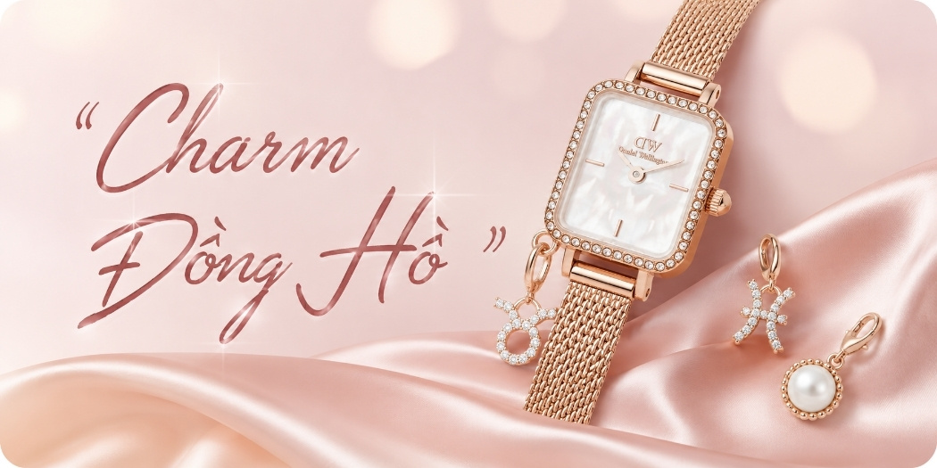 Charm gắn đồng hồ thời trang, cao cấp