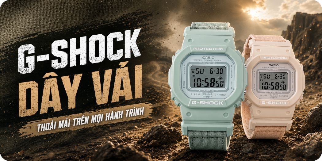 Đồng hồ G Shock dây vải siêu bền, 1 đổi 1, BH 5 năm