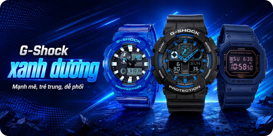 Đồng hồ Casio G-Shock màu Xanh dương đẹp, 1 đổi 1