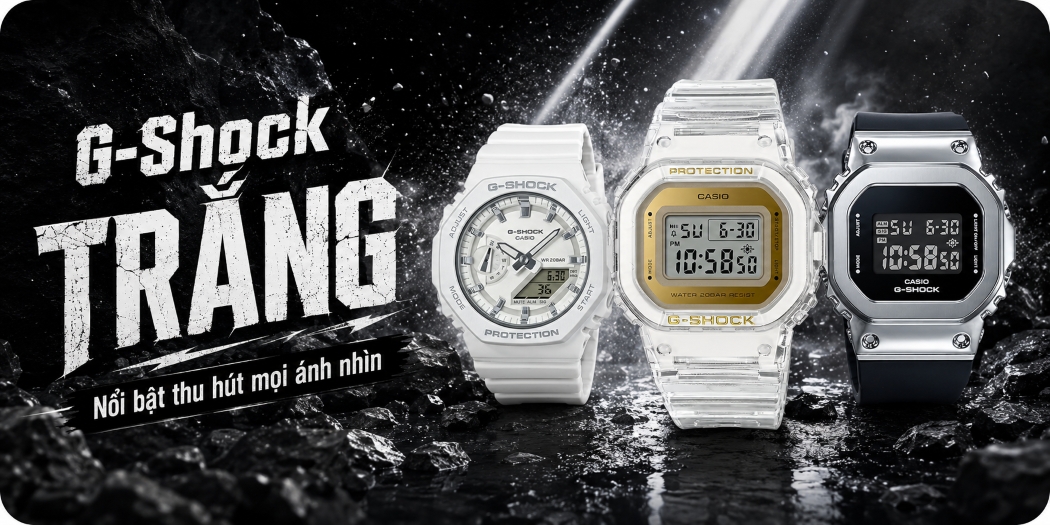 Đồng hồ Casio G-Shock màu Trắng (White), 1 đổi 1, bảo hành 5 năm