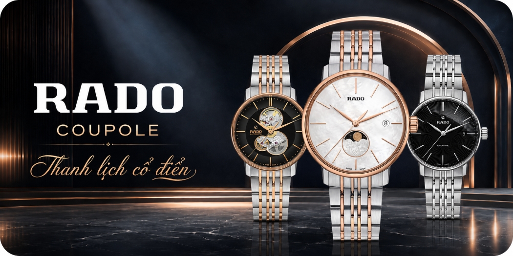 Đồng hồ Rado Coupole cao cấp, chính hãng 100%, mẫu mới