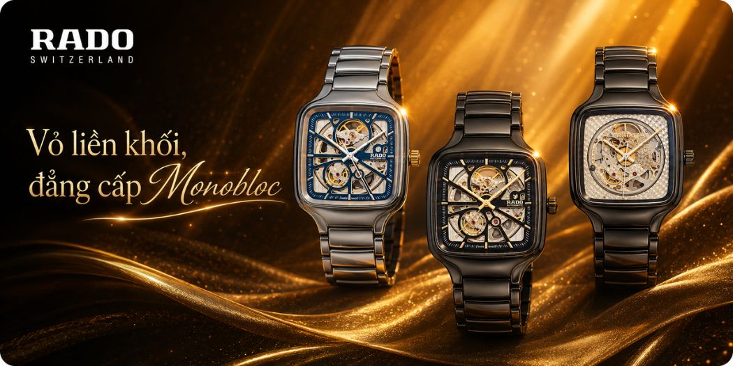 Đồng hồ Rado mặt vuông chính hãng Thụy Sỹ, mẫu mới