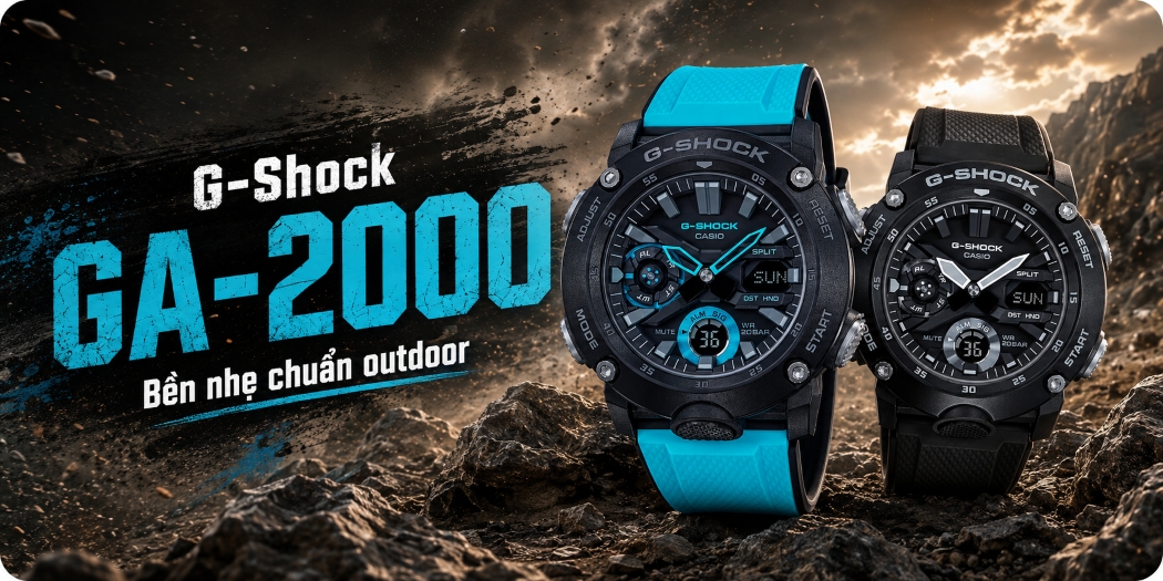 Đồng hồ Casio G-Shock GA-2000 chính hãng, 1 đổi 1