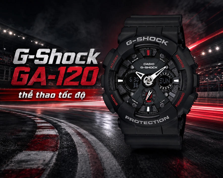 G-Shock GA-120: Thiết kế mô tô, tính năng, có còn đáng mua?