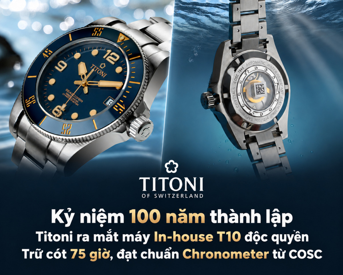 Titoni ra mắt máy In-house T10 độc quyền sau 6 năm nghiên cứu