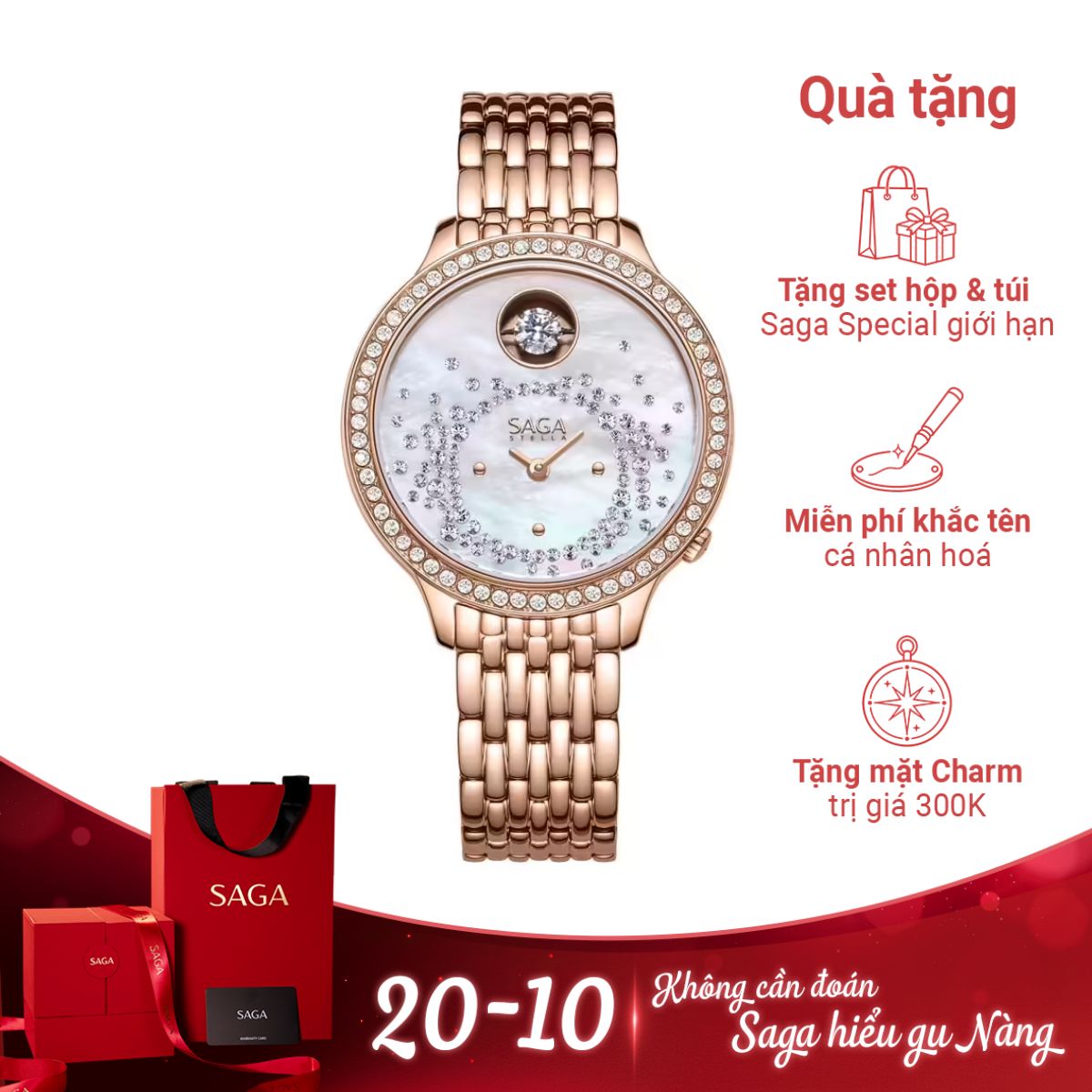 Đồng hồ Saga Dancing Heart 53766-GRMWRG-2
