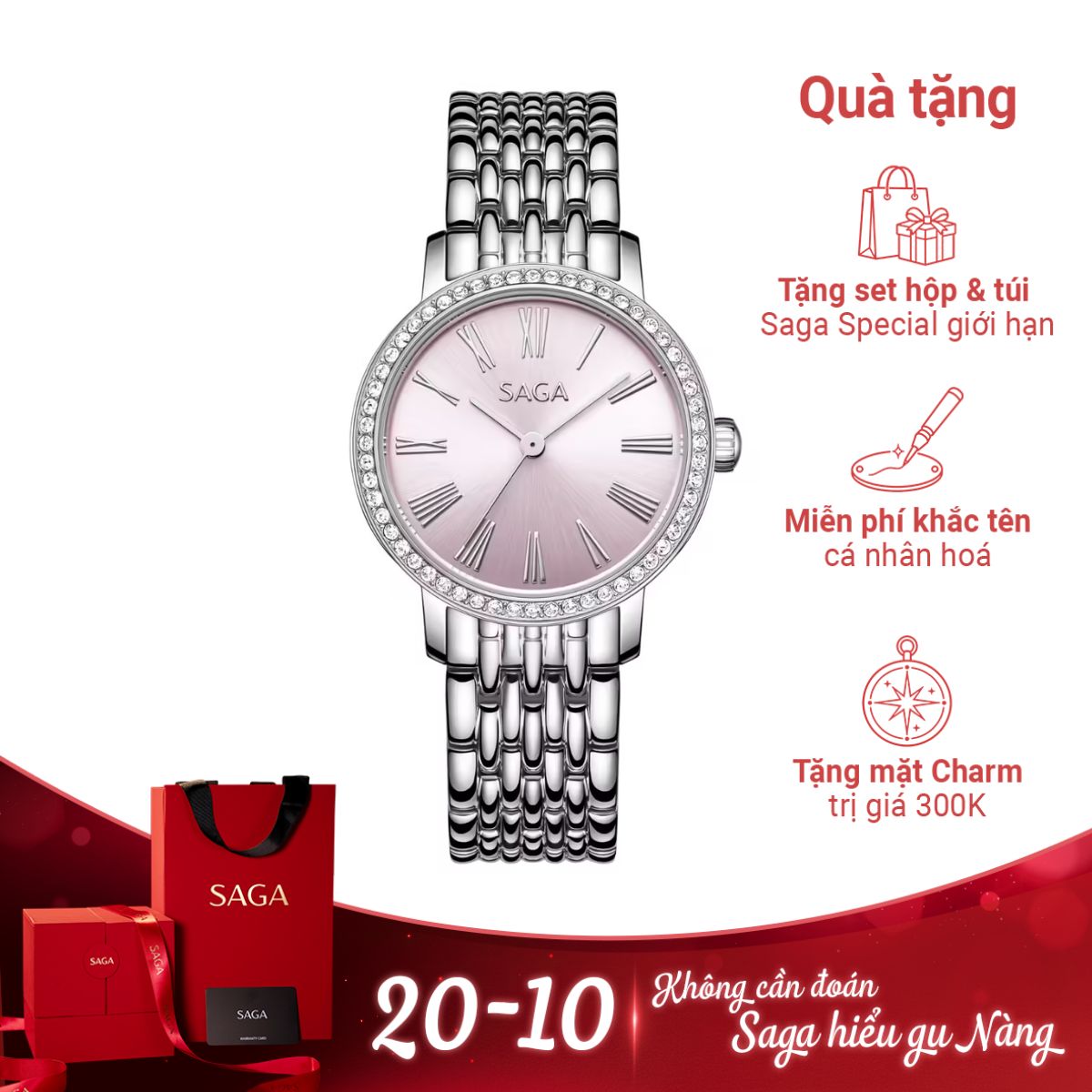 Đồng hồ Saga Stella Chance 53578-SVPKSV-2