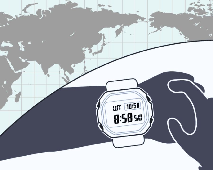 World Time hiển thị thời gian tại nhiều thành phố hoặc múi giờ