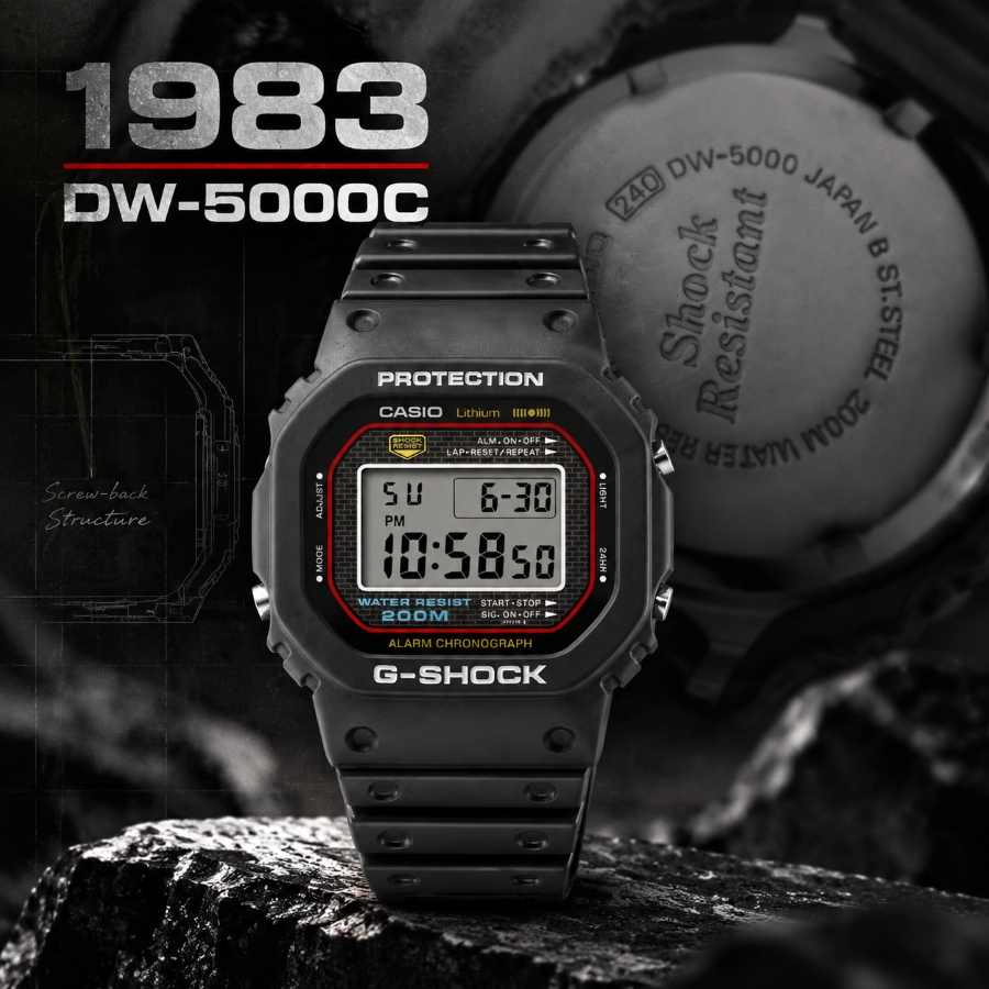 Nắp vặn ren thép nguyên khối trên DW-5000C ra mắt năm 1983