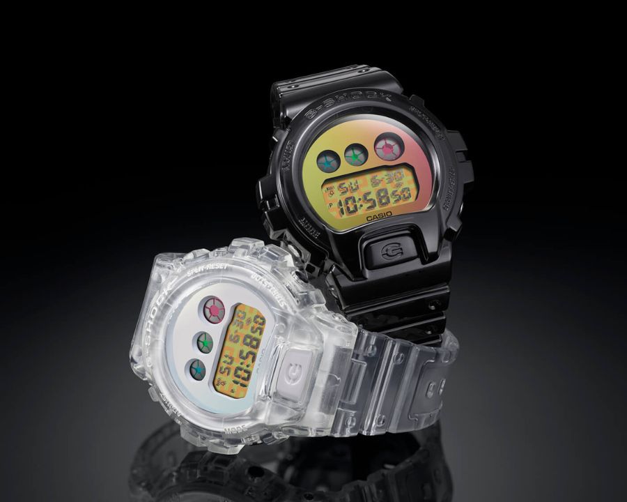 Mẫu G-Shock DW-6900 mặt tròn với thiết kế màn hình "3 con mắt" đặc trưng