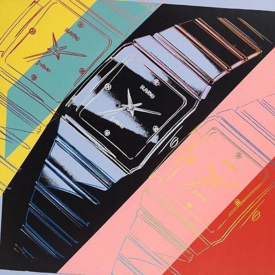 Bức tranh Rado của Andy Warhol được trưng bày tại Phòng trưng bày Halcyon (1987)