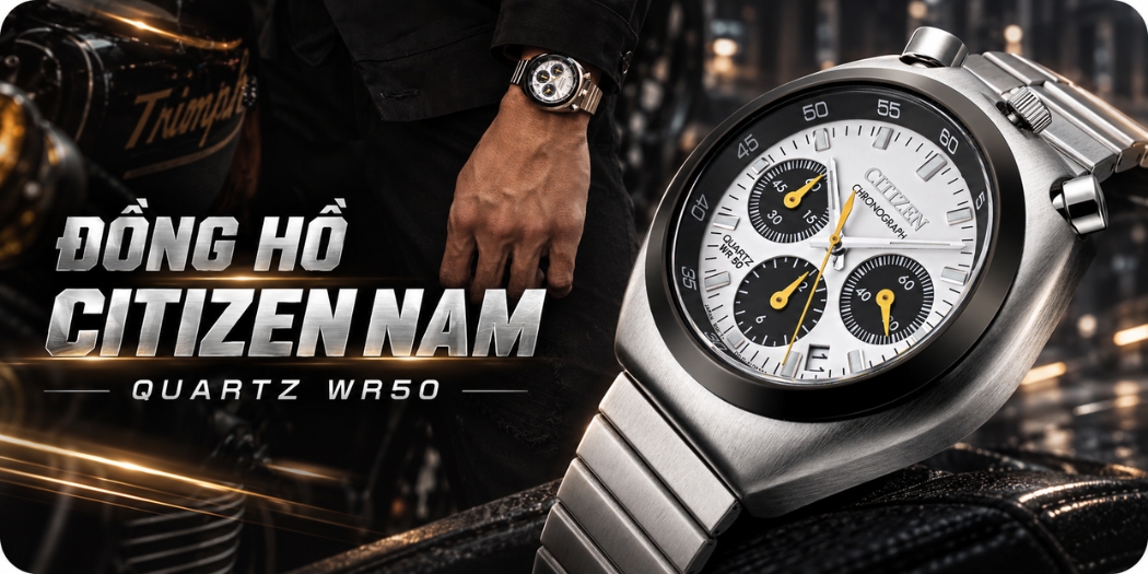 Đồng hồ Citizen Quartz WR50 nam chính hãng, mẫu mới
