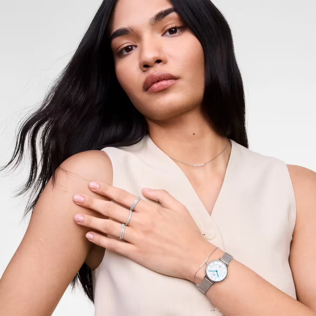 Daniel Wellington Petite Roman Numerals Date Silver DW00100858