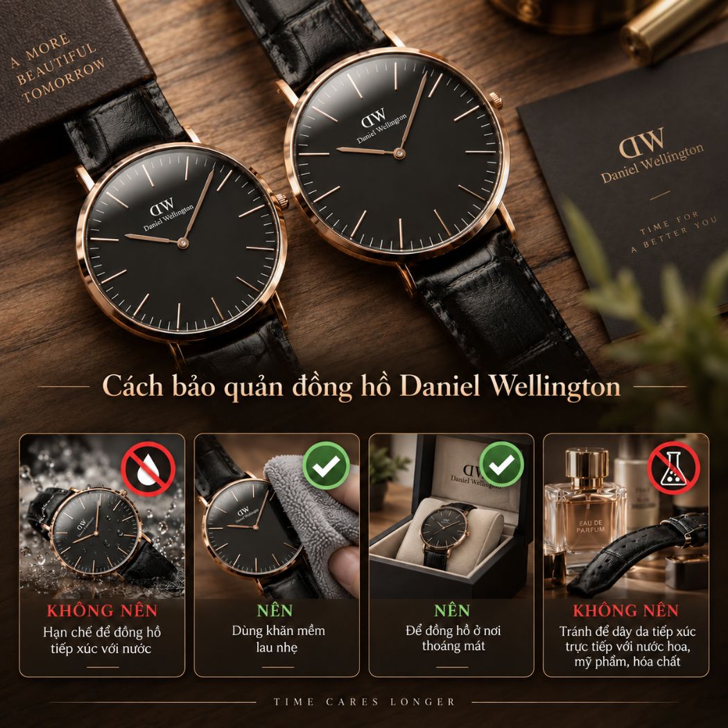 Cách bảo quản đồng hồ Daniel Wellington nam dây da bền đẹp hơn 