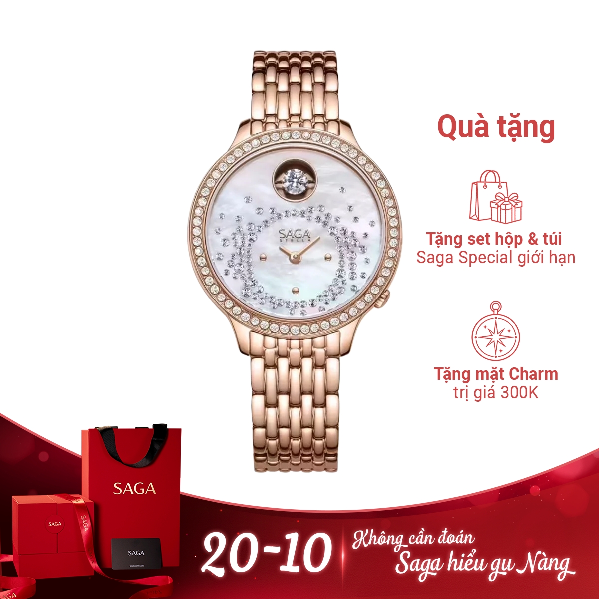 Đồng hồ Saga Dancing Heart 53766-GRMWRG-2