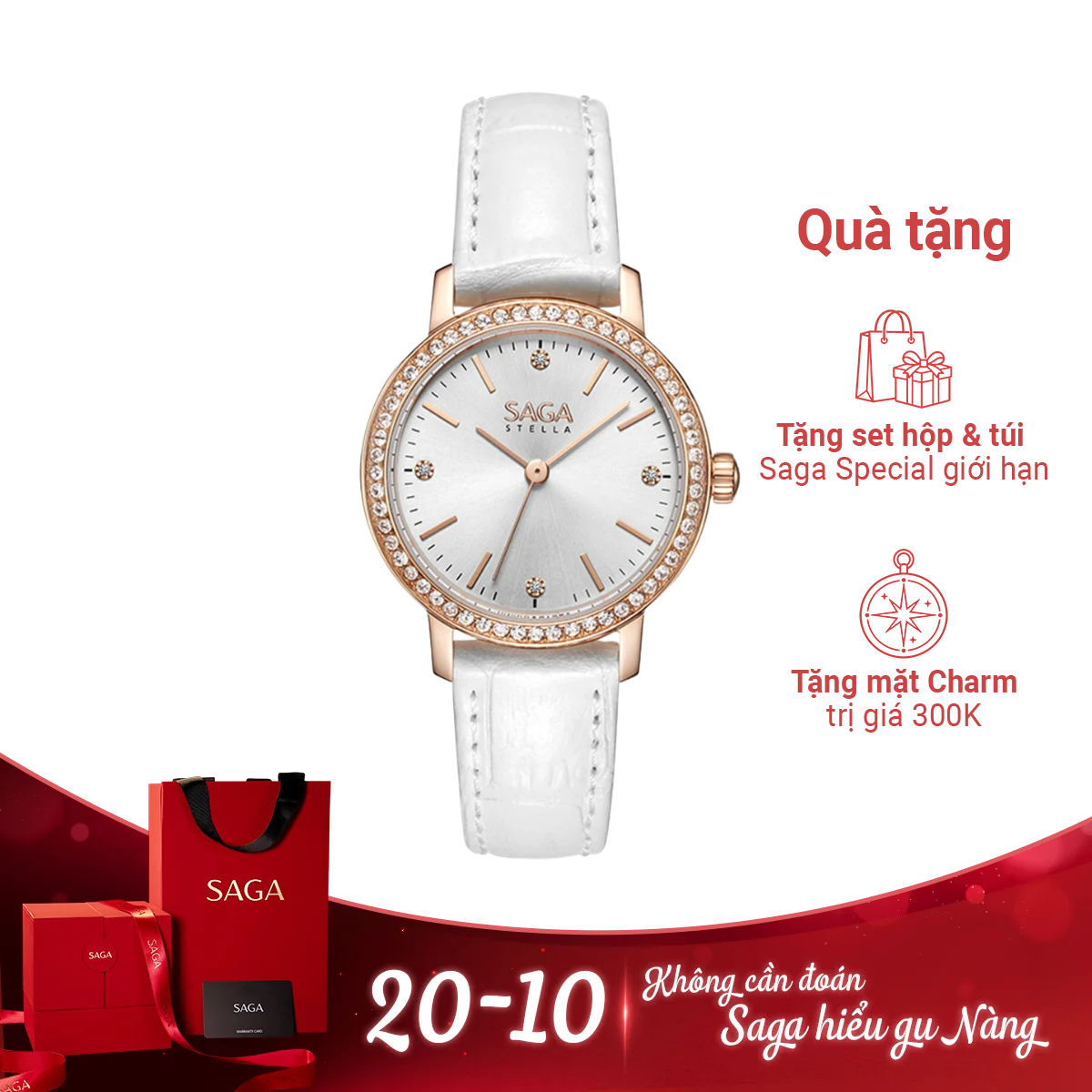 Đồng hồ Saga Stella Chance 53578-LGSVWH-2 - Ảnh 1