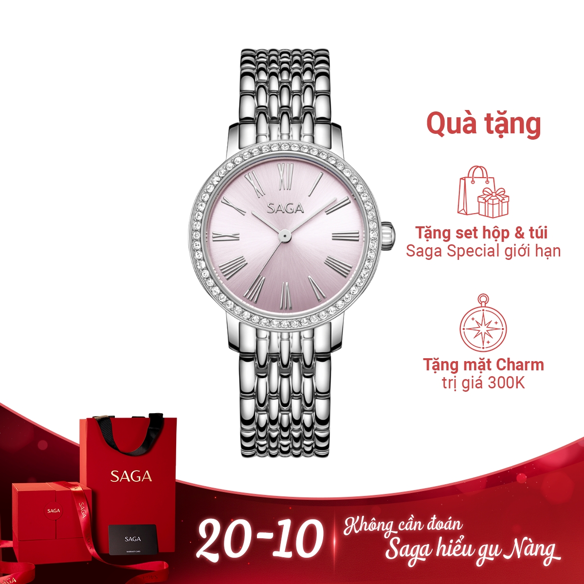 Đồng hồ Saga Stella Chance 53578-SVPKSV-2