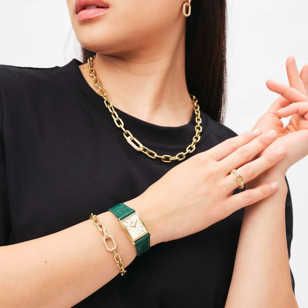 Đồng hồ Daniel Wellington Bound dây da vân cá sấu thanh lịch
