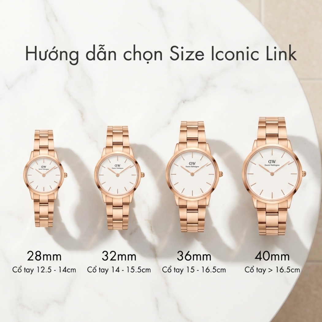 Hướng dẫn chọn kích thước mặt số dòng Iconic theo tỷ lệ cổ tay