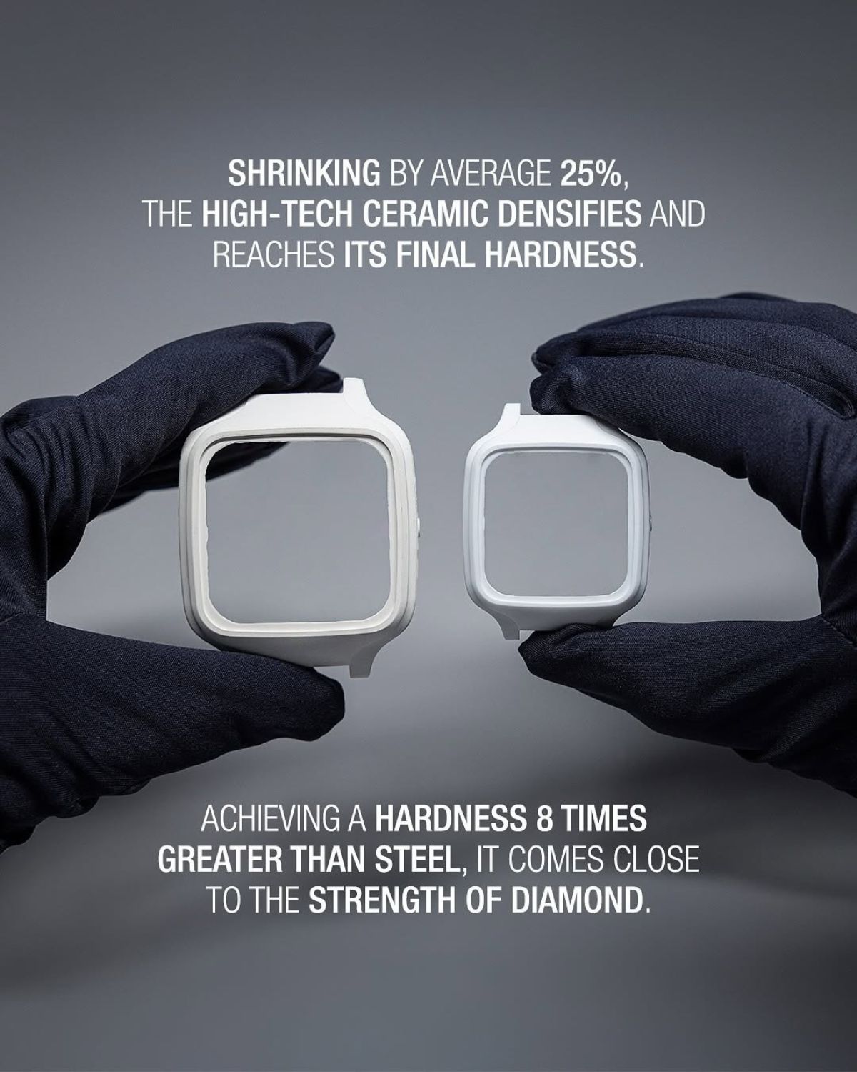 High Tech Ceramic trên đồng hồ Rado True Square