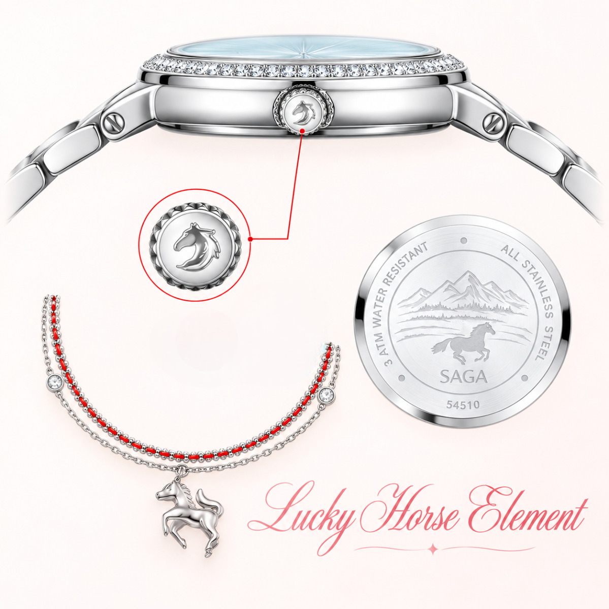 Saga Lucky Horse Limited Edition 54510-SVLBSV-2 - Element Lucky Horse