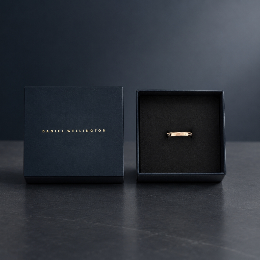 Nhẫn Daniel Wellington được đặt trong hộp chính hãng