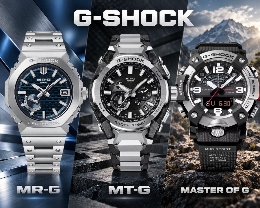 So sánh ba dòng G-Shock MR-G, MT-G và Master of G