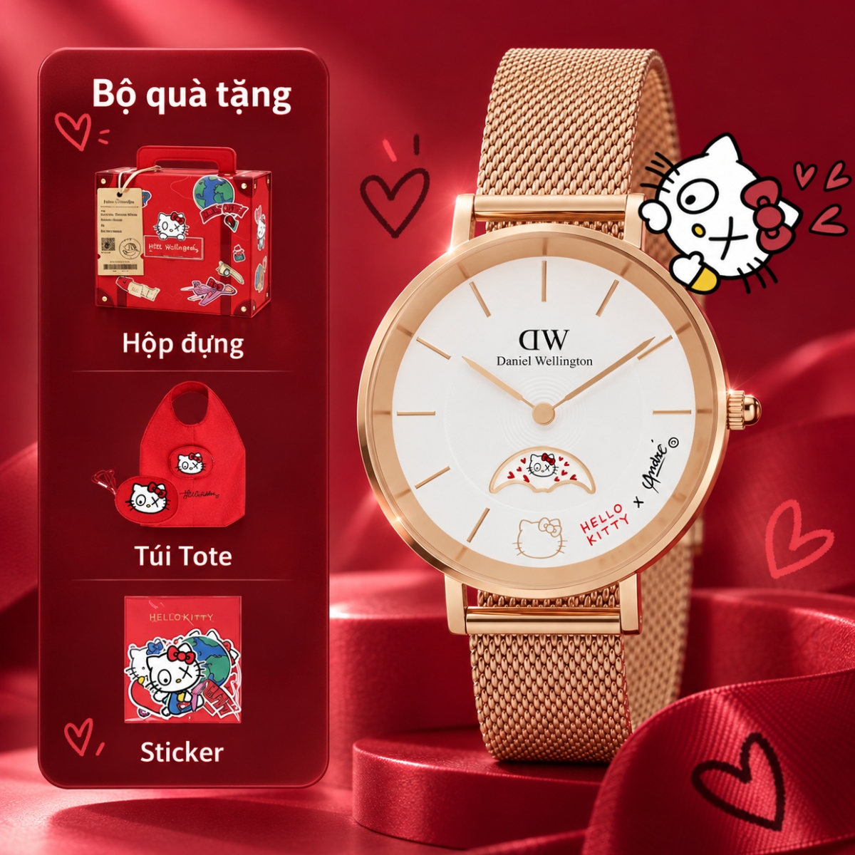 Bộ Quà Tặng Daniel Wellington x Hello Kitty DW00502004