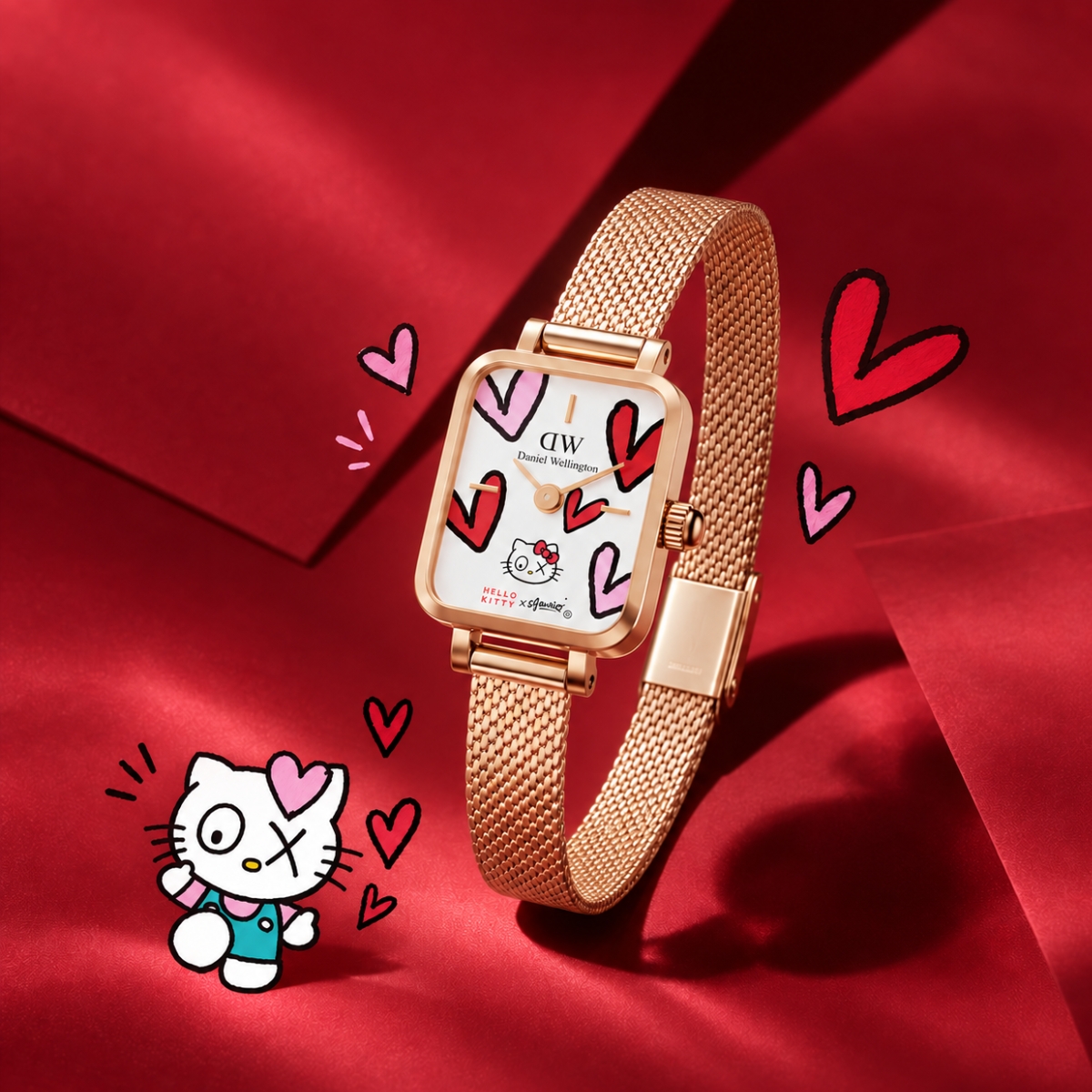 Daniel Wellington Quadro Mini x Hello Kitty DW00502005 - Ảnh 6