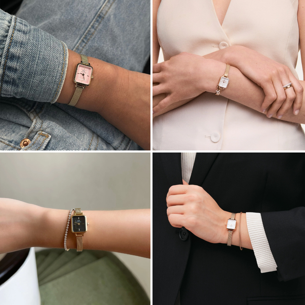 Đồng hồ Daniel Wellington nữ mặt nhỏ gọn trên tay người mẫu