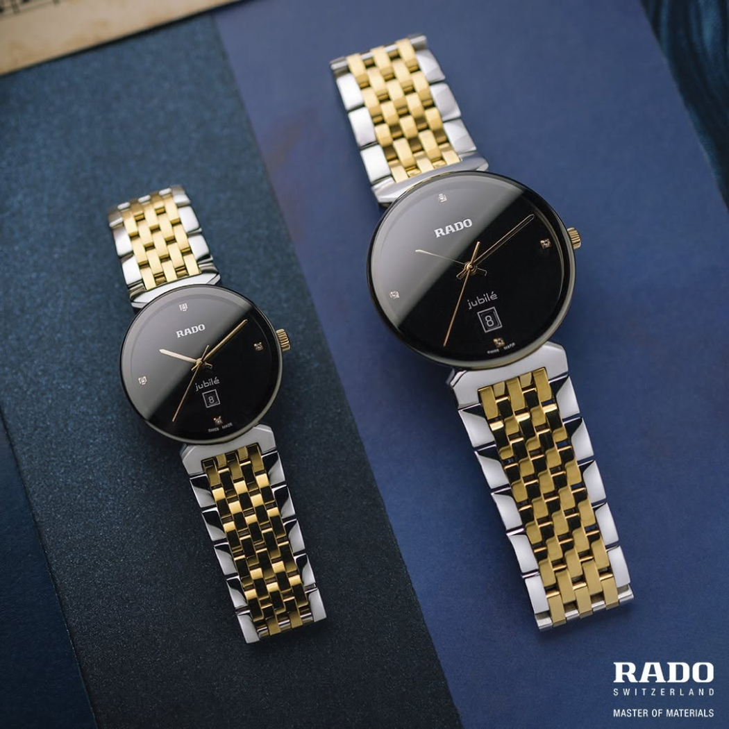 Thiết kế đồng hồ Rado vàng Florence Classic sử dụng bộ máy bằng pin Quartz